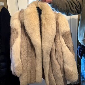 Luxurious Cream and Tan Fur Coat